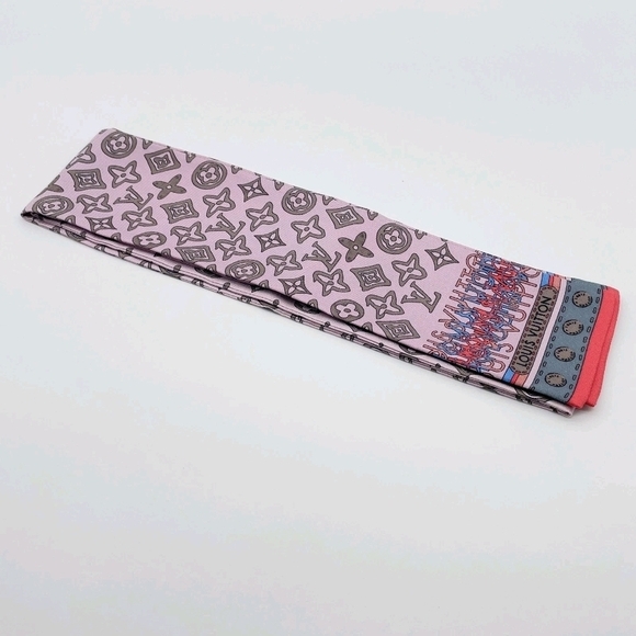 Louis Vuitton Monogram Bandeau Map Trunks M75551 Silk Scarf W/B i111117 - Picture 6 of 16